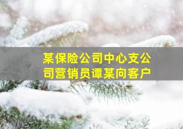 某保险公司中心支公司营销员谭某向客户