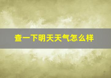 查一下明天天气怎么样