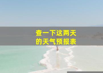 查一下这两天的天气预报表