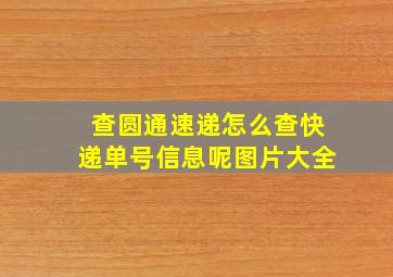 查圆通速递怎么查快递单号信息呢图片大全