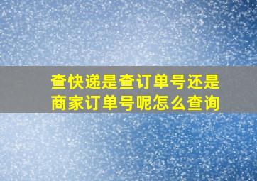 查快递是查订单号还是商家订单号呢怎么查询