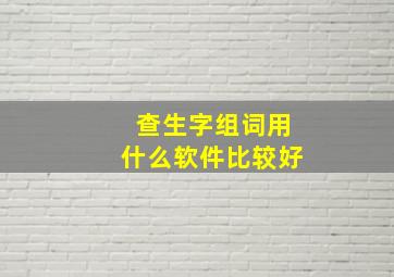 查生字组词用什么软件比较好