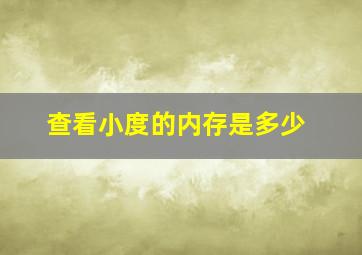 查看小度的内存是多少