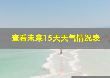 查看未来15天天气情况表