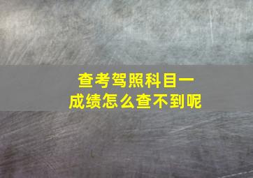 查考驾照科目一成绩怎么查不到呢