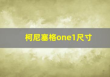 柯尼塞格one1尺寸