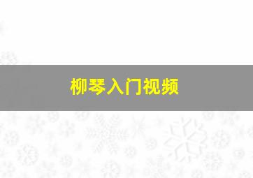 柳琴入门视频