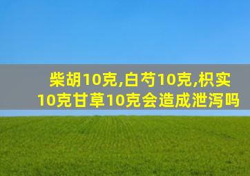 柴胡10克,白芍10克,枳实10克甘草10克会造成泄泻吗