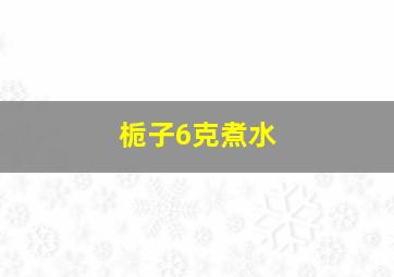 栀子6克煮水