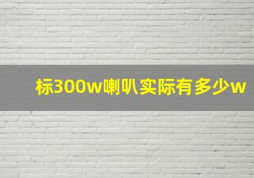 标300w喇叭实际有多少w