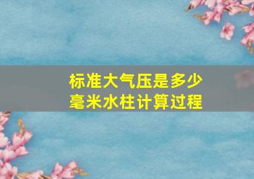 标准大气压是多少毫米水柱计算过程