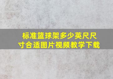 标准篮球架多少英尺尺寸合适图片视频教学下载