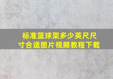 标准篮球架多少英尺尺寸合适图片视频教程下载