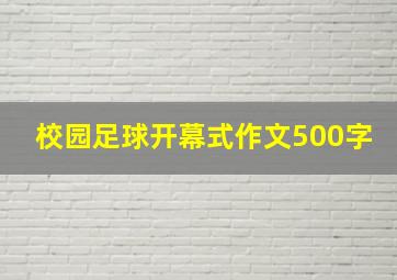 校园足球开幕式作文500字