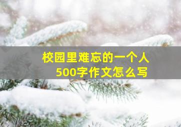 校园里难忘的一个人500字作文怎么写