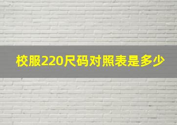 校服220尺码对照表是多少