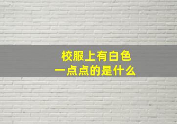 校服上有白色一点点的是什么