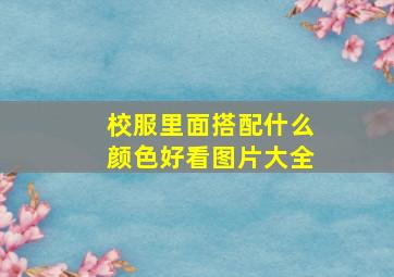 校服里面搭配什么颜色好看图片大全