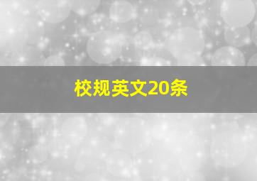 校规英文20条