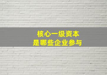 核心一级资本是哪些企业参与