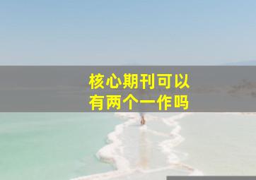 核心期刊可以有两个一作吗