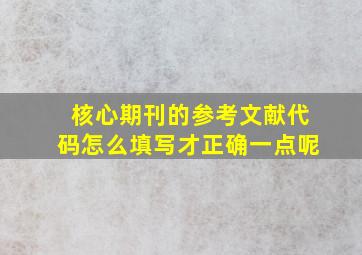 核心期刊的参考文献代码怎么填写才正确一点呢