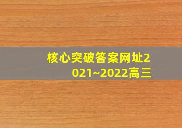 核心突破答案网址2021~2022高三