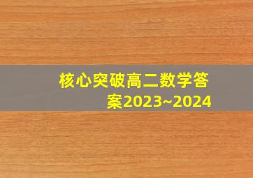 核心突破高二数学答案2023~2024