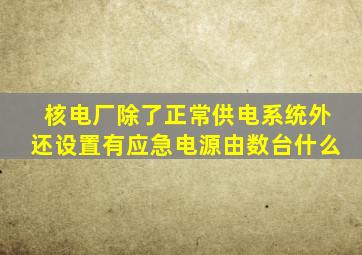 核电厂除了正常供电系统外还设置有应急电源由数台什么