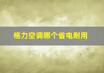 格力空调哪个省电耐用