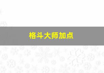 格斗大师加点