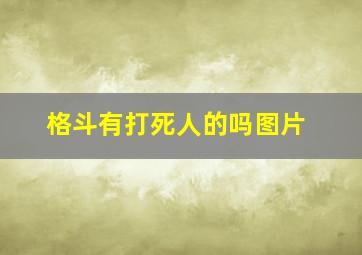 格斗有打死人的吗图片