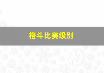 格斗比赛级别