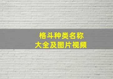 格斗种类名称大全及图片视频