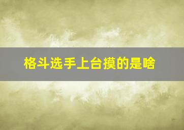 格斗选手上台摸的是啥