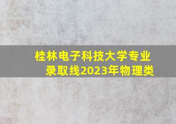 桂林电子科技大学专业录取线2023年物理类