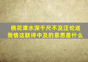 桃花潭水深千尺不及汪伦送我情这联诗中及的意思是什么