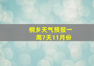 桐乡天气预报一周7天11月份