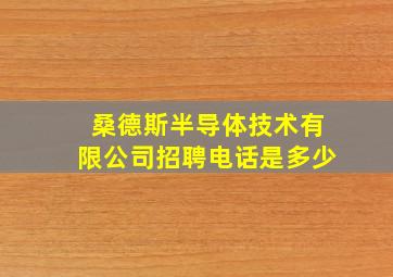 桑德斯半导体技术有限公司招聘电话是多少