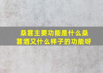 桑葚主要功能是什么桑葚酒又什么样子的功能呀