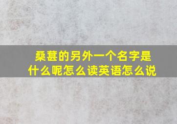 桑葚的另外一个名字是什么呢怎么读英语怎么说