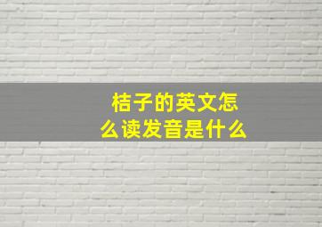 桔子的英文怎么读发音是什么