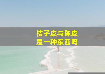 桔子皮与陈皮是一种东西吗