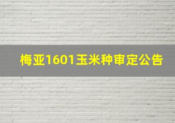 梅亚1601玉米种审定公告