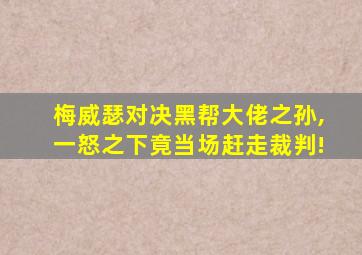 梅威瑟对决黑帮大佬之孙,一怒之下竟当场赶走裁判!