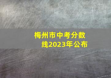 梅州市中考分数线2023年公布