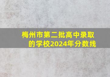 梅州市第二批高中录取的学校2024年分数线