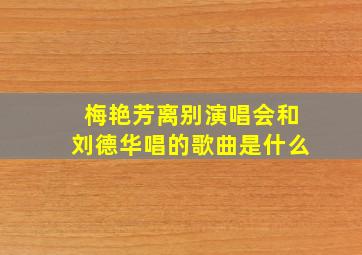 梅艳芳离别演唱会和刘德华唱的歌曲是什么