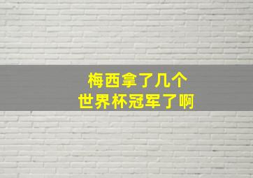 梅西拿了几个世界杯冠军了啊