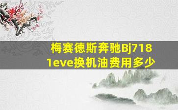 梅赛德斯奔驰Bj7181eve换机油费用多少